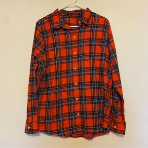 Orange and Blue Flannel, Size Mens Medium, never worn!